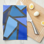 Linge De Cuisine Tons de motif en vitrail bleu (Quart Plié)