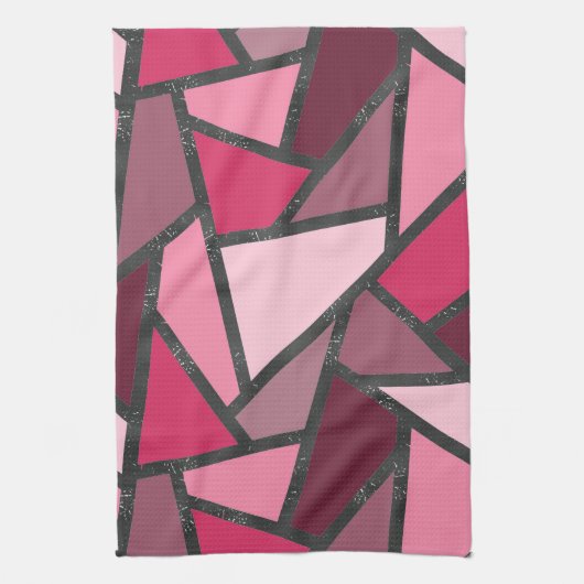 Linge De Cuisine Tons de motif en vitrail rose (Vertical)