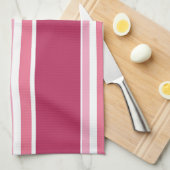 Linge De Cuisine Tons de rayures roses (Quart Plié)