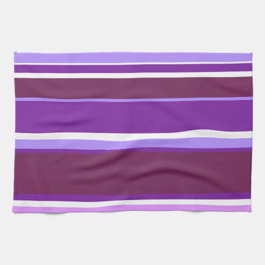 Linge De Cuisine Tons de rayures violettes (Horizontal)