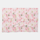 LINGE DE CUISINE TONS DE ROSE BROWN TRIANGLE BLANC MOTIFS (Horizontal)