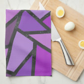 Linge De Cuisine Tons de vitrail violet motif (Quart Plié)