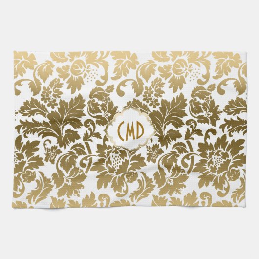 Linge De Cuisine Tons or Floral Damas Monogramme (Horizontal)