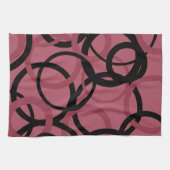 Linge De Cuisine Topaz fumé et cercles noirs (Horizontal)