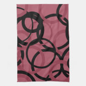 Linge De Cuisine Topaz fumé et cercles noirs (Vertical)