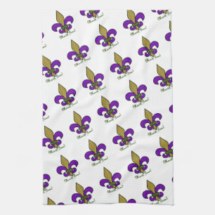 Linge De Cuisine Torrchon de cuisine Fleur de Lis Mardi Gras coloré