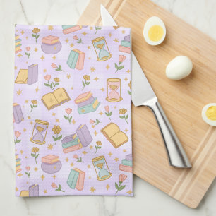 Linge De Cuisine Torrchon de cuisine violet Livres de magie mignons