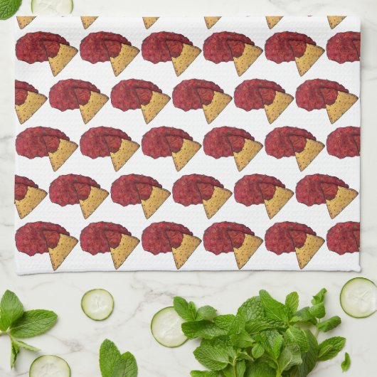 Linge De Cuisine Tortilla Chips et tremper Tomate Salsa Mexicain (Plié)