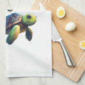 Linge De Cuisine tortue dans l'espace (Quart Plié)