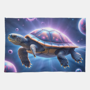 Linge De Cuisine Tortue de mer galactique violette