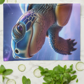 Linge De Cuisine Tortue de mer galactique violette (Plié)