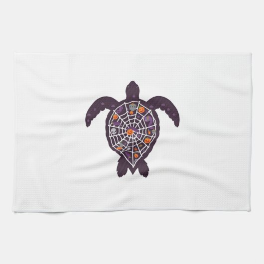 Linge De Cuisine Tortue de mer Halloween Toile d'araignée Citrouill (Horizontal)