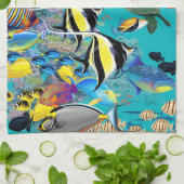 Linge De Cuisine Tortue de mer tropicale hawaïenne de poissons de (Plié)