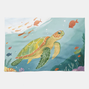 Linge De Cuisine Tortue de peinture