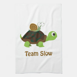Linge De Cuisine Tortue et escargot mignons lents de bande dessiné