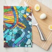 Linge De Cuisine Tortue mosaïque colorée (Quart Plié)