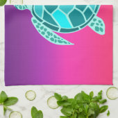 Linge De Cuisine Tortue turquoise bleu turquoise (Plié)