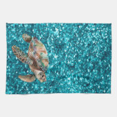 Linge De Cuisine Tortue verte turquoise (Horizontal)