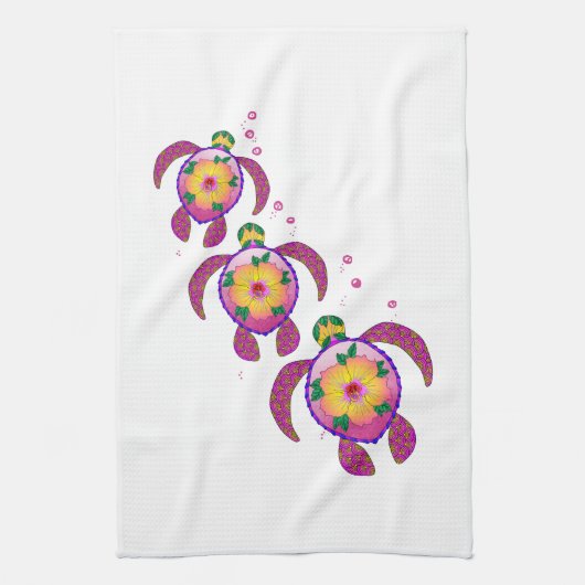 Linge De Cuisine Tortues de Honu hawaïennes tropicales (Vertical)