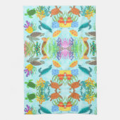 Linge De Cuisine Tortues et coraux sous-marins vibrants (Vertical)