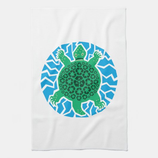 Linge De Cuisine Tortues marines, recyclage (Vertical)
