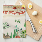 Linge De Cuisine Toscane, Toscane, Italie, olives, citrons,  (Quart Plié)