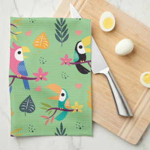 Linge De Cuisine Toucans et perroquets
