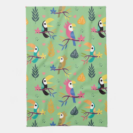 Linge De Cuisine Toucans et perroquets (Vertical)