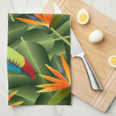 Linge De Cuisine Toucans tropicaux et oiseaux de paradis (Quart Plié)
