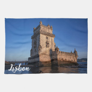 Linge De Cuisine Tour Belem au coucher du soleil à Lisbonne, Portug