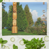 Linge De Cuisine Tour Canada Totem natif Pole Vancouver Tea Towel (Plié)