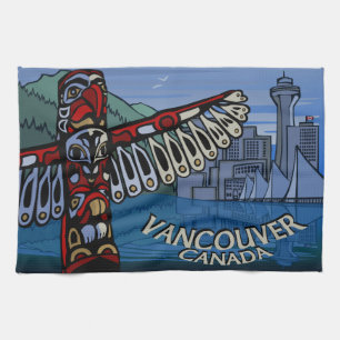 Linge De Cuisine Tour Canada Totem natif Pole Vancouver Tea Towel