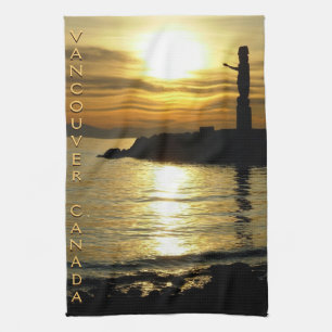 Linge De Cuisine Tour Canada Totem natif Pole Vancouver Tea Towel