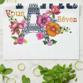 Linge De Cuisine Tour Eiffel Paris Chemise Salut Flower Paris Fra (Plié)