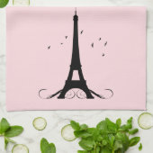 Linge De Cuisine Tour Eiffel rose de Paris (Plié)