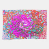 Linge De Cuisine Tourbillon abstrait rétro violet et orange (Horizontal)