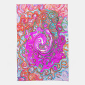 Linge De Cuisine Tourbillon abstrait rétro violet et orange (Vertical)