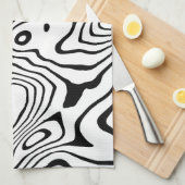 Linge De Cuisine Tourbillon blanc noir Conception abstraite (Quart Plié)