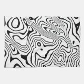 Linge De Cuisine Tourbillon blanc noir Conception abstraite (Horizontal)