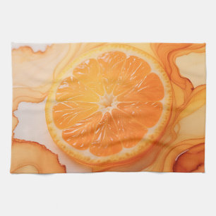 Linge De Cuisine Tourbillon Citron Tranche d'Orange