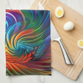 Linge De Cuisine Tourbillon coloré en plume (Quart Plié)