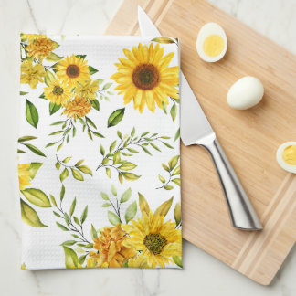 Linge De Cuisine Tournesol à l'aquarelle 8