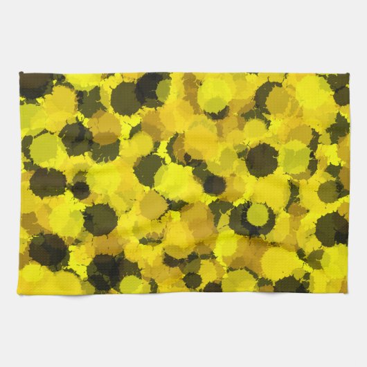 Linge De Cuisine Tournesol abstrait jaune motif nature moderne (Horizontal)