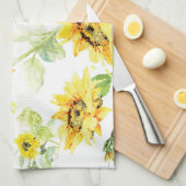 Linge De Cuisine Tournesol aquarelle (Quart Plié)