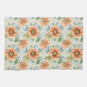 Linge De Cuisine Tournesol Aquarelle motif floral (Horizontal)
