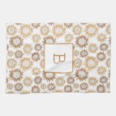 Linge De Cuisine Tournesol blanc or monogramme initial (Horizontal)