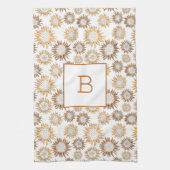 Linge De Cuisine Tournesol blanc or monogramme initial (Vertical)