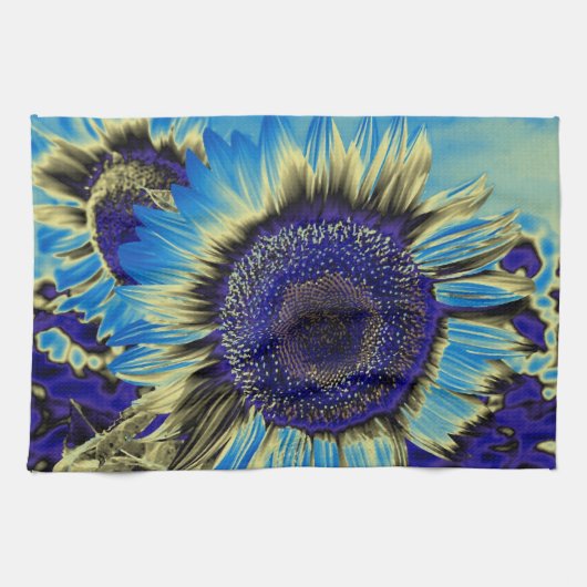 Linge De Cuisine Tournesol bleu (Horizontal)