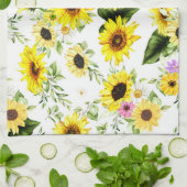 Linge De Cuisine Tournesol d'aquarelle 7 (Plié)