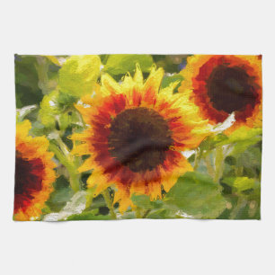 Linge De Cuisine Tournesol peint